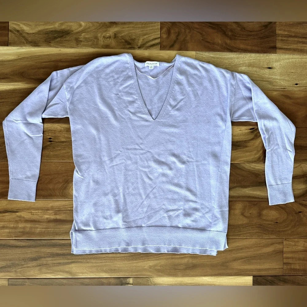 Prologue Lilac Purple Deep V-Neck Oversized Sweater size Small
